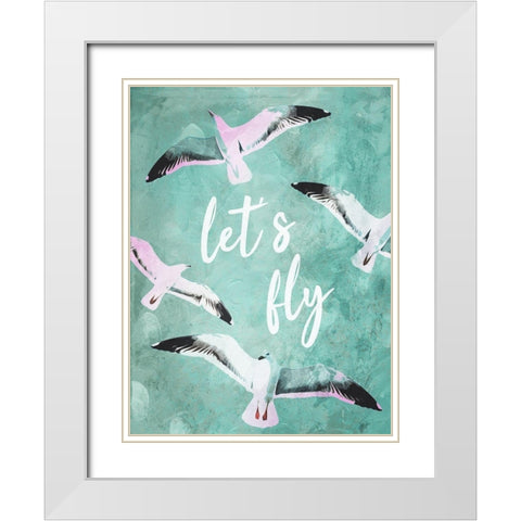 Lets Fly White Modern Wood Framed Art Print with Double Matting by Villa, Mlli