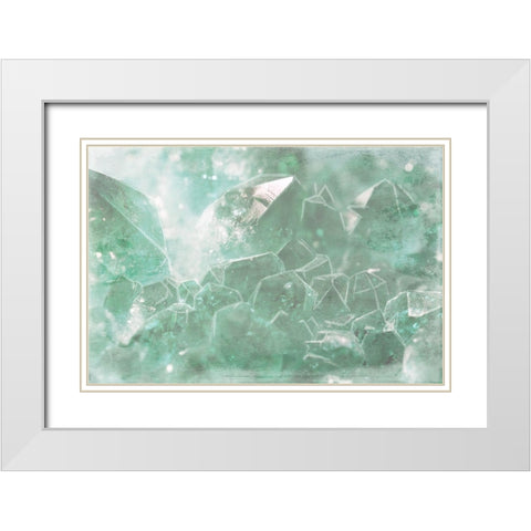 Mint Rocks White Modern Wood Framed Art Print with Double Matting by Villa, Mlli