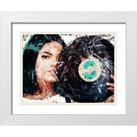 Record Scraps White Modern Wood Framed Art Print with Double Matting by Villa, Mlli