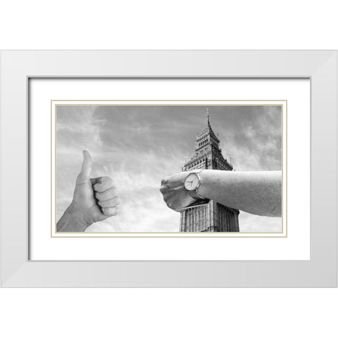 Watch Tower White Modern Wood Framed Art Print with Double Matting by Villa, Mlli