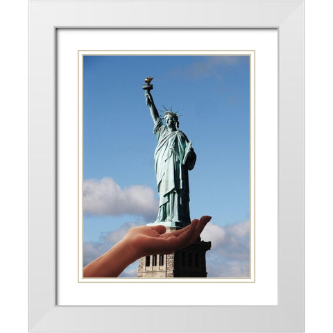 Hold Her White Modern Wood Framed Art Print with Double Matting by Villa, Mlli