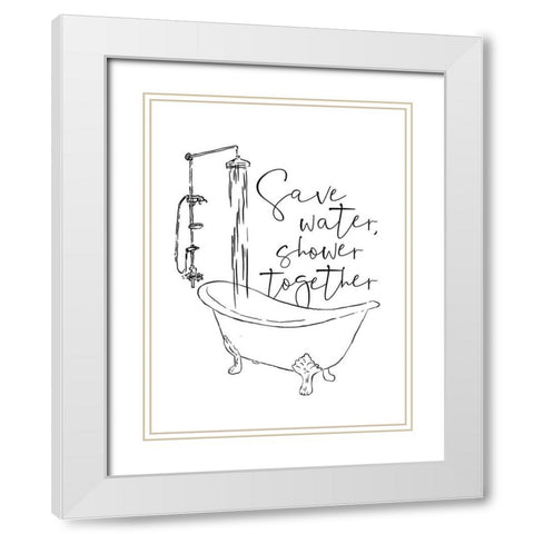 Save White Modern Wood Framed Art Print with Double Matting by Villa, Mlli
