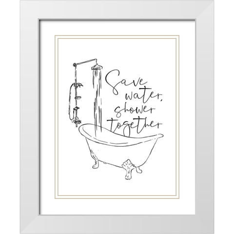 Save White Modern Wood Framed Art Print with Double Matting by Villa, Mlli