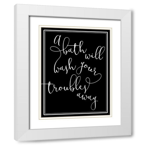 Troubles Away White Modern Wood Framed Art Print with Double Matting by Villa, Mlli
