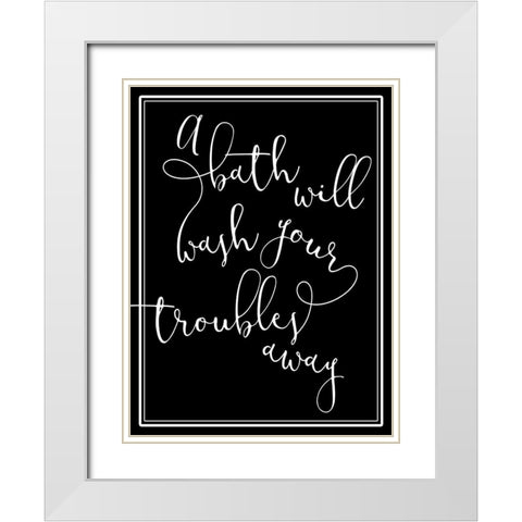 Troubles Away White Modern Wood Framed Art Print with Double Matting by Villa, Mlli
