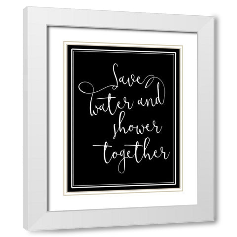 Shower Together White Modern Wood Framed Art Print with Double Matting by Villa, Mlli
