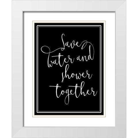 Shower Together White Modern Wood Framed Art Print with Double Matting by Villa, Mlli