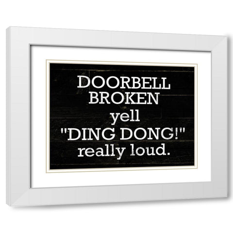 Doorbell White Modern Wood Framed Art Print with Double Matting by Villa, Mlli