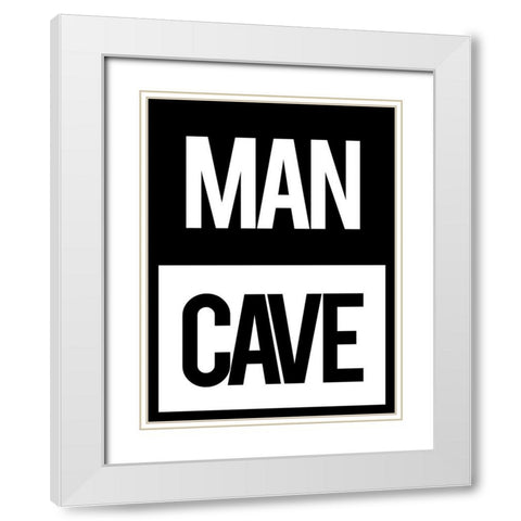 Man Cave White Modern Wood Framed Art Print with Double Matting by Villa, Mlli