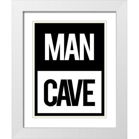 Man Cave White Modern Wood Framed Art Print with Double Matting by Villa, Mlli