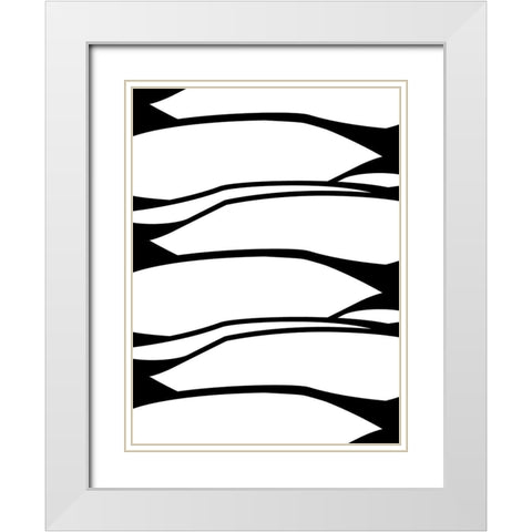 Blades White Modern Wood Framed Art Print with Double Matting by Villa, Mlli