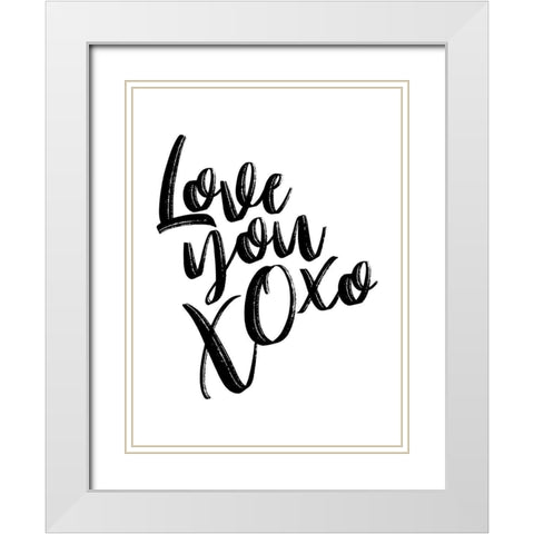 Love You Xoxo White Modern Wood Framed Art Print with Double Matting by Villa, Mlli