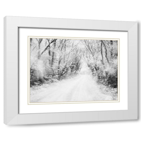 Snow Way White Modern Wood Framed Art Print with Double Matting by Villa, Mlli