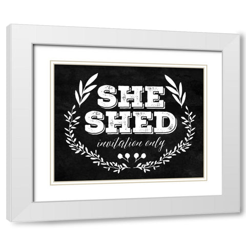 She Shed White White Modern Wood Framed Art Print with Double Matting by Villa, Mlli