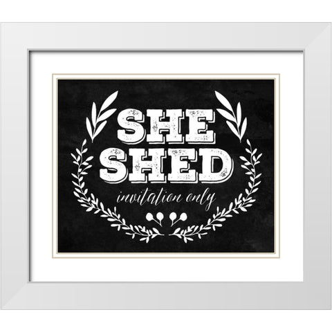 She Shed White White Modern Wood Framed Art Print with Double Matting by Villa, Mlli