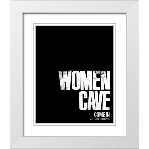 Women Cave Risk White Modern Wood Framed Art Print with Double Matting by Villa, Mlli