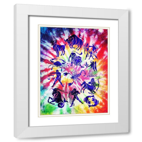 Zodiac Tie Dye White Modern Wood Framed Art Print with Double Matting by Villa, Milli