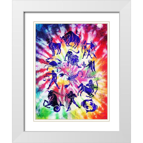 Zodiac Tie Dye White Modern Wood Framed Art Print with Double Matting by Villa, Milli