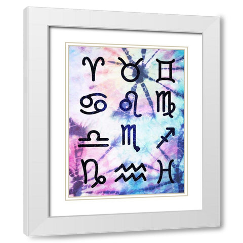 Symbol Zodiac Tie Dye White Modern Wood Framed Art Print with Double Matting by Villa, Milli