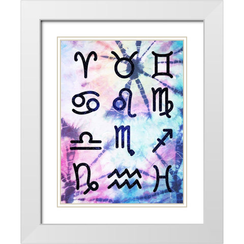 Symbol Zodiac Tie Dye White Modern Wood Framed Art Print with Double Matting by Villa, Milli