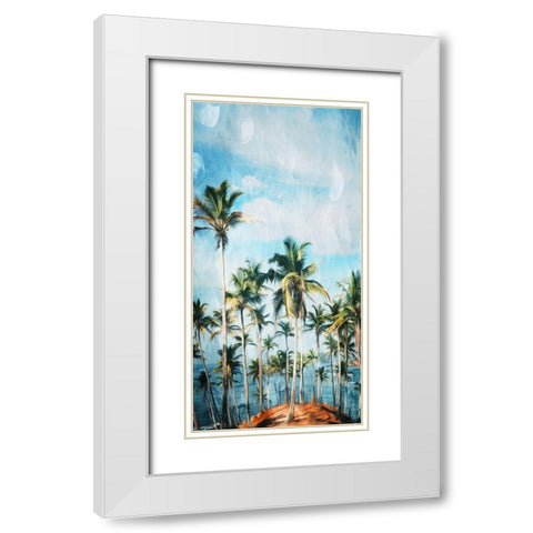 Beach Palm Out White Modern Wood Framed Art Print with Double Matting by Villa, Mlli