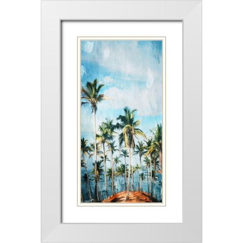 Beach Palm Out White Modern Wood Framed Art Print with Double Matting by Villa, Mlli