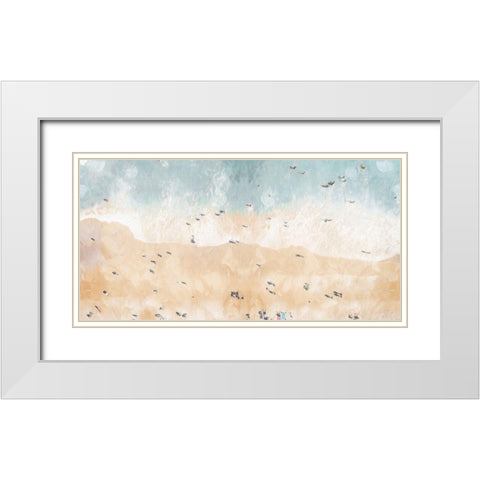 Beach Fun White Modern Wood Framed Art Print with Double Matting by Villa, Mlli