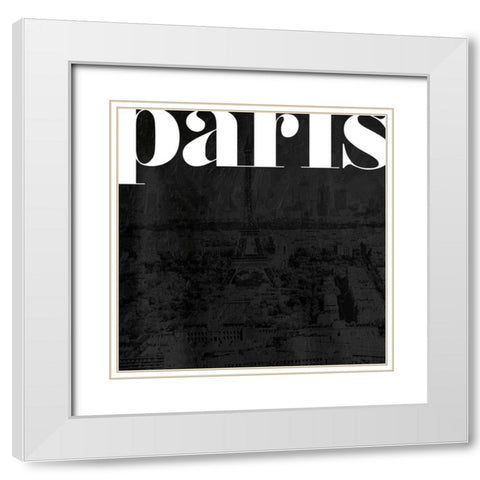 Black Paris White Modern Wood Framed Art Print with Double Matting by Villa, Mlli