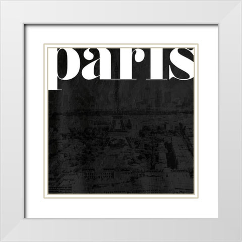 Black Paris White Modern Wood Framed Art Print with Double Matting by Villa, Mlli