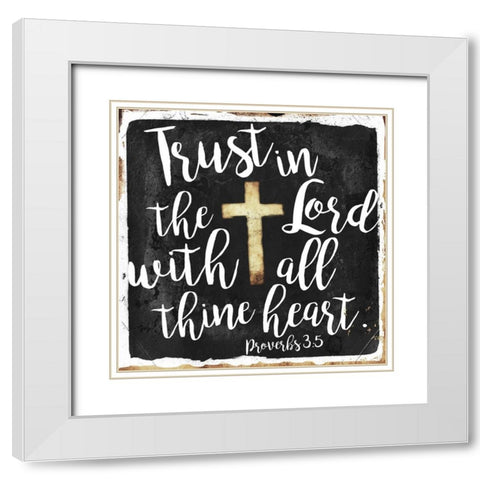 Trust White Modern Wood Framed Art Print with Double Matting by Villa, Mlli