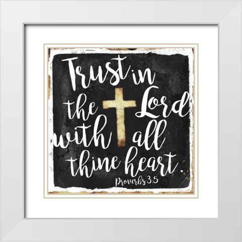 Trust White Modern Wood Framed Art Print with Double Matting by Villa, Mlli