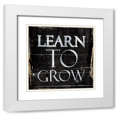 Learn White Modern Wood Framed Art Print with Double Matting by Villa, Mlli
