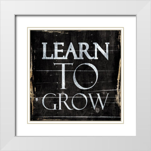 Learn White Modern Wood Framed Art Print with Double Matting by Villa, Mlli
