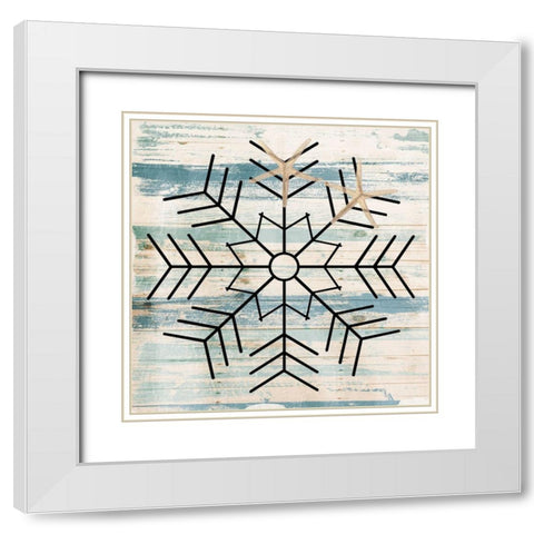 Star Flake White Modern Wood Framed Art Print with Double Matting by Villa, Mlli