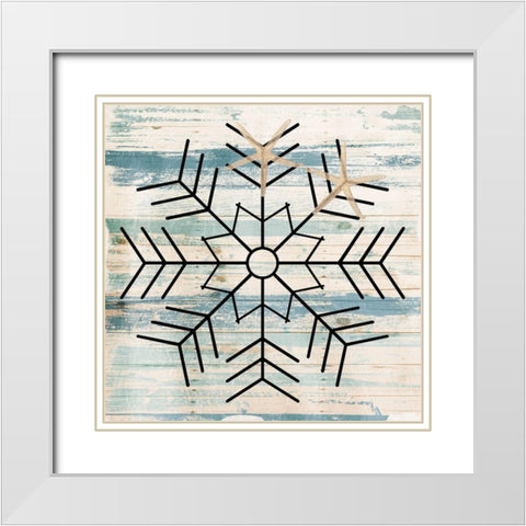 Star Flake White Modern Wood Framed Art Print with Double Matting by Villa, Mlli