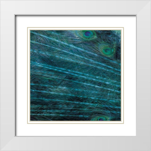 Peacock Galaxy One White Modern Wood Framed Art Print with Double Matting by Villa, Mlli