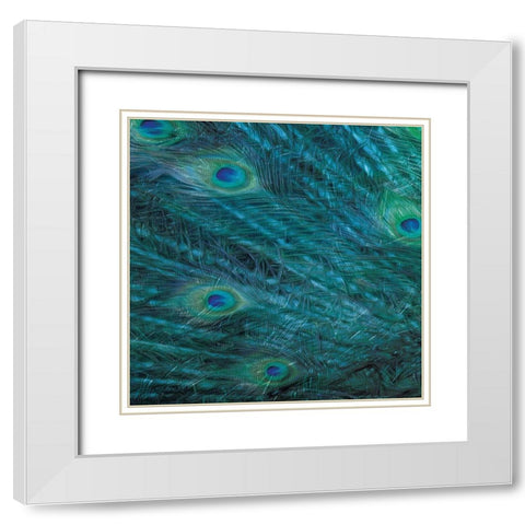 Peacock Galaxy Two White Modern Wood Framed Art Print with Double Matting by Villa, Mlli