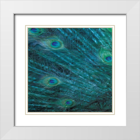 Peacock Galaxy Two White Modern Wood Framed Art Print with Double Matting by Villa, Mlli