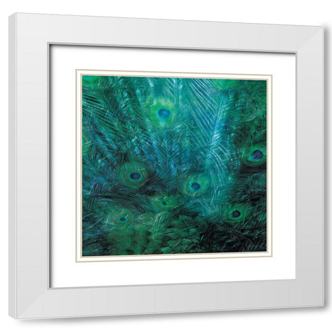 Peacock Galaxy Three White Modern Wood Framed Art Print with Double Matting by Villa, Mlli