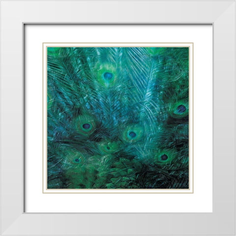 Peacock Galaxy Three White Modern Wood Framed Art Print with Double Matting by Villa, Mlli