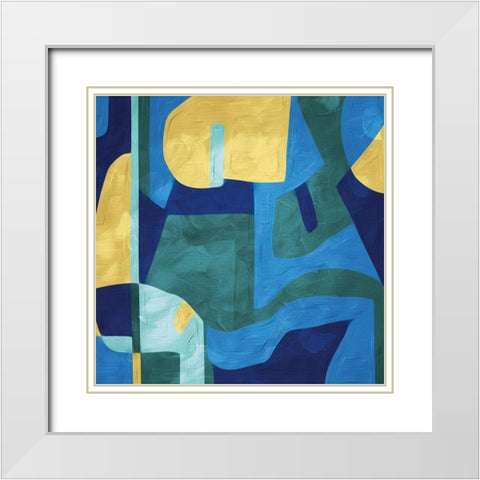 Abstract Geo White Modern Wood Framed Art Print with Double Matting by Villa, Milli