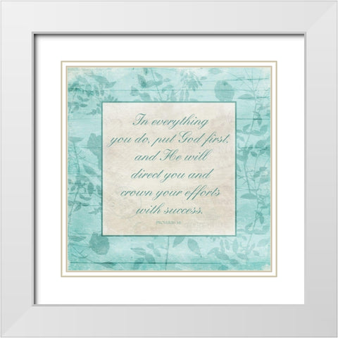 Floral Religious White Modern Wood Framed Art Print with Double Matting by Villa, Mlli