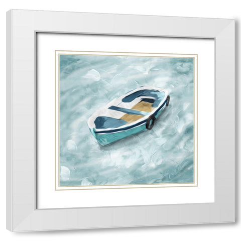 Boat On Its Own White Modern Wood Framed Art Print with Double Matting by Villa, Mlli