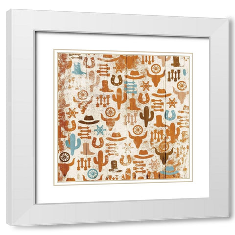 Western Print White Modern Wood Framed Art Print with Double Matting by Villa, Mlli