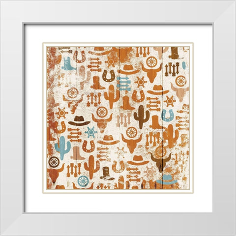 Western Print White Modern Wood Framed Art Print with Double Matting by Villa, Mlli