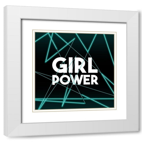 Girl Power White Modern Wood Framed Art Print with Double Matting by Villa, Mlli