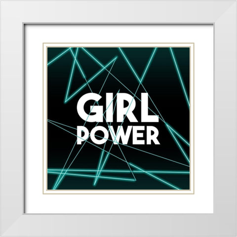 Girl Power White Modern Wood Framed Art Print with Double Matting by Villa, Mlli