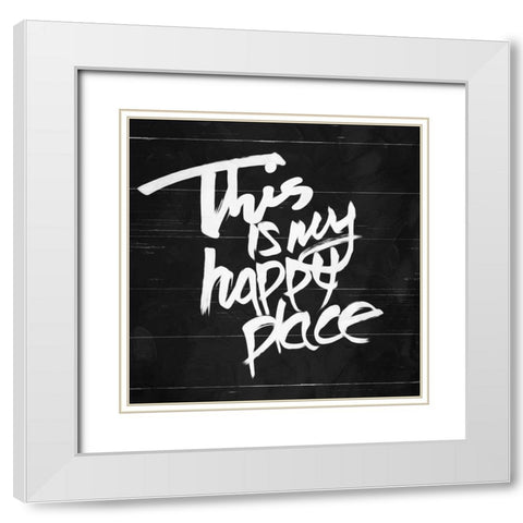 My Happy White Modern Wood Framed Art Print with Double Matting by Villa, Mlli