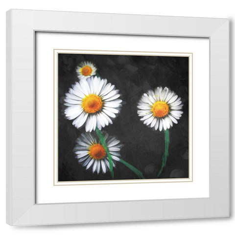 Together Flowers White Modern Wood Framed Art Print with Double Matting by Villa, Mlli