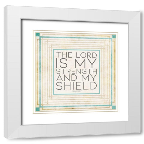 Shield White Modern Wood Framed Art Print with Double Matting by Villa, Mlli